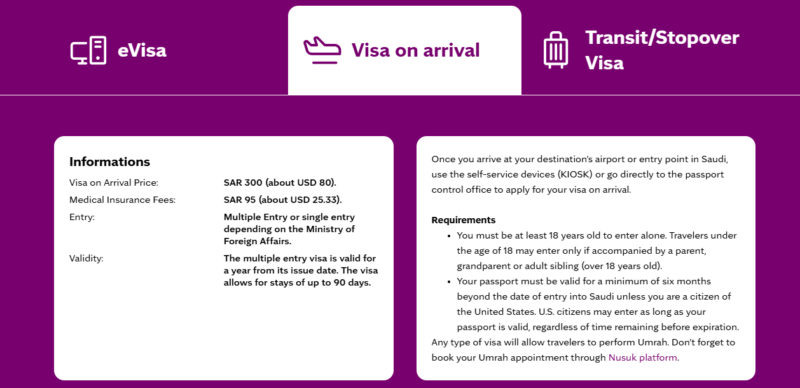 visa on arrival saudi 2